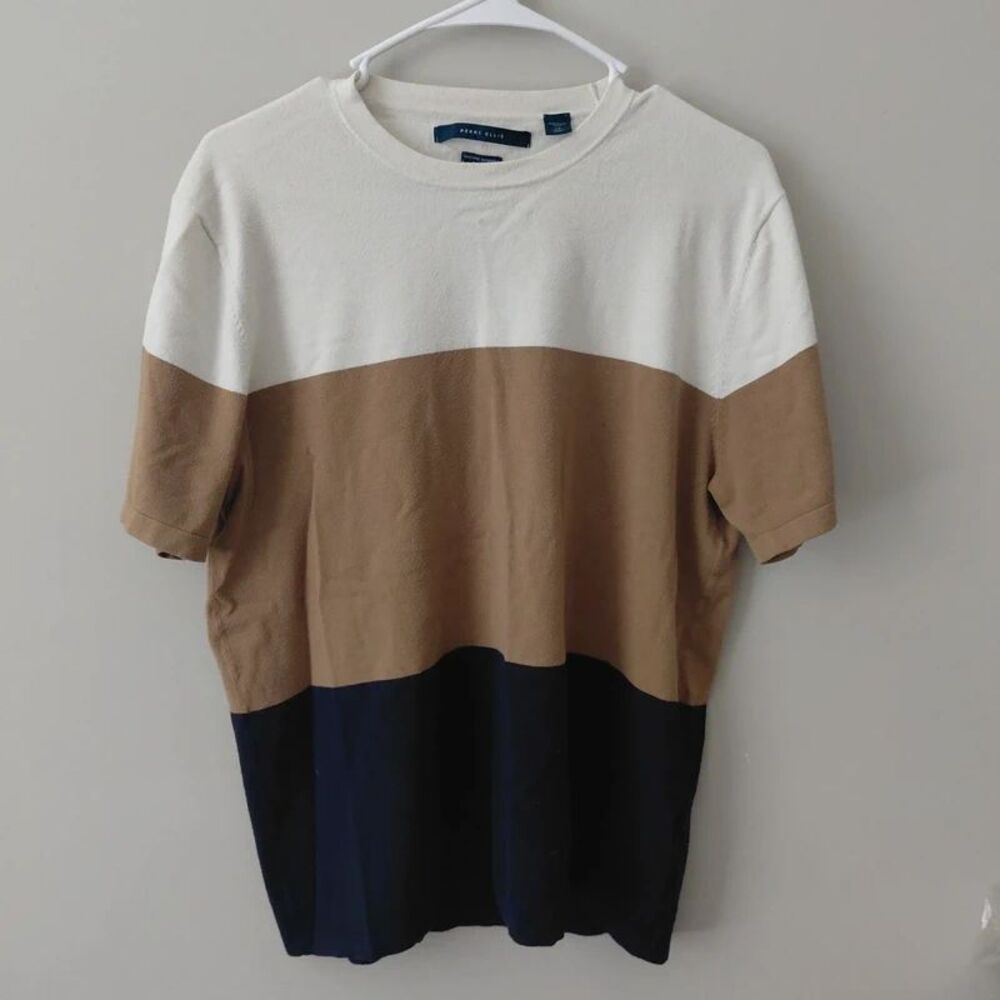 Perry Ellis Color Block Sweater T-Shirt size Large